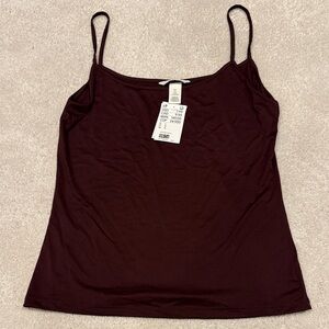H&M Women's Burgundy Spaghetti Strap Tank Top